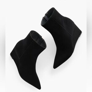 EMMA SUEDE WEDGE BOOTIE Talbots 9.5